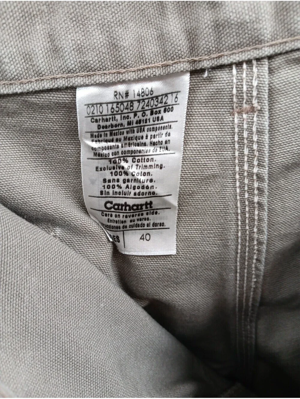 Carhartt Carpenter Shorts Mens 40 Tan Canvas Thick Workwear Outdoor 10